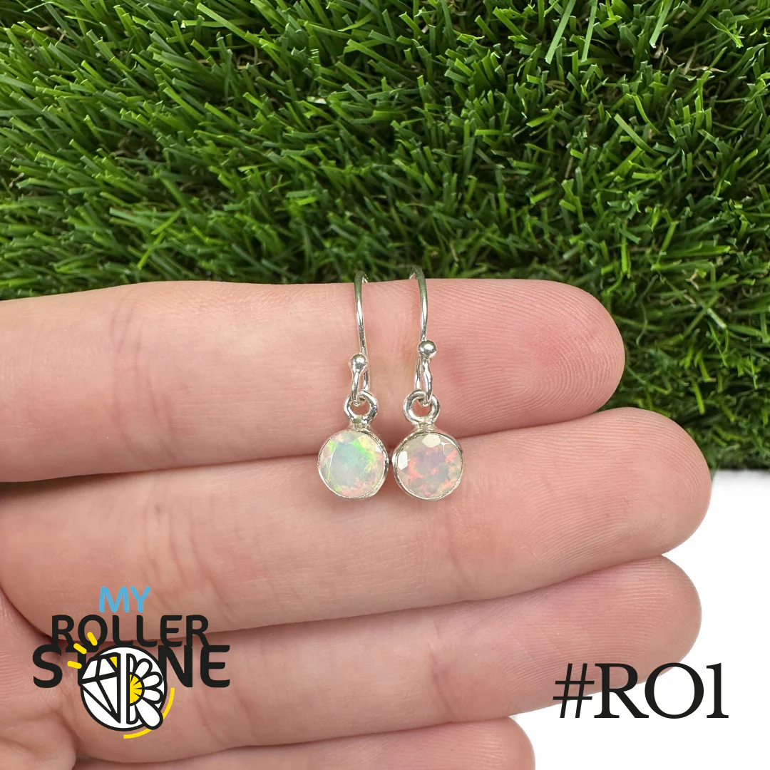 Boucles d'oreilles Opale Éthiopienne Rond 6,5X6,5 MM En Argent 925
