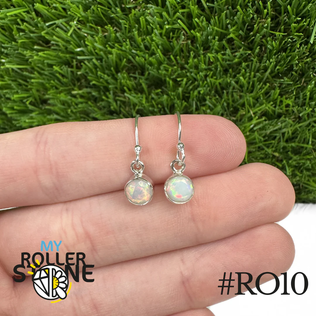 Boucles d'oreilles Opale Éthiopienne Rond 6,5X6,5 MM En Argent 925 - Image 10