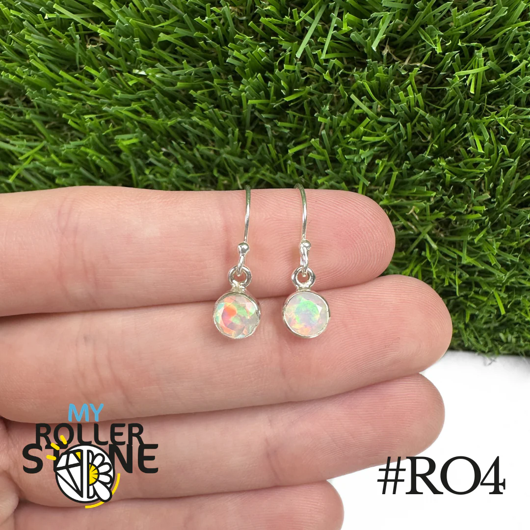 Boucles d'oreilles Opale Éthiopienne Rond 6,5X6,5 MM En Argent 925 - Image 4