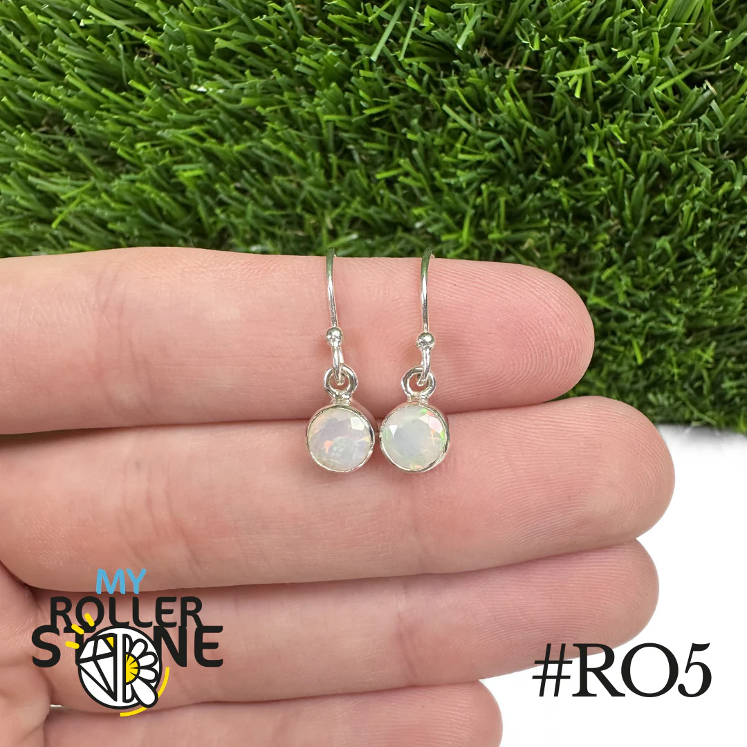 Boucles d'oreilles Opale Éthiopienne Rond 6,5X6,5 MM En Argent 925 - Image 5