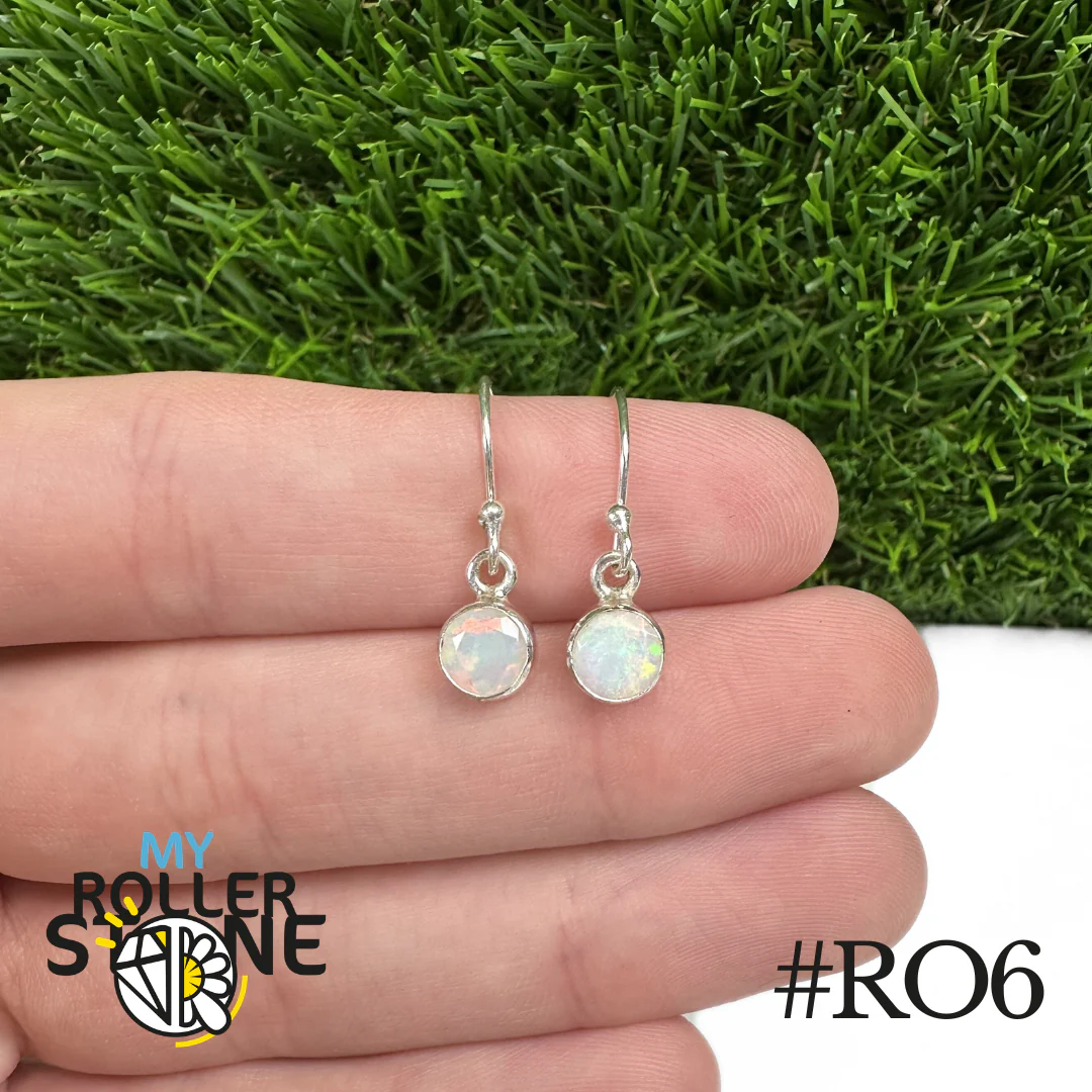 Boucles d'oreilles Opale Éthiopienne Rond 6,5X6,5 MM En Argent 925 - Image 6