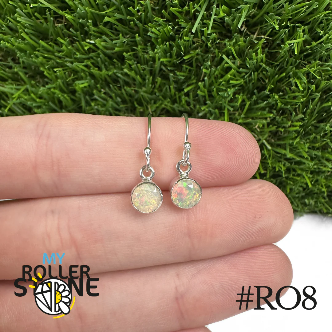 Boucles d'oreilles Opale Éthiopienne Rond 6,5X6,5 MM En Argent 925 - Image 8