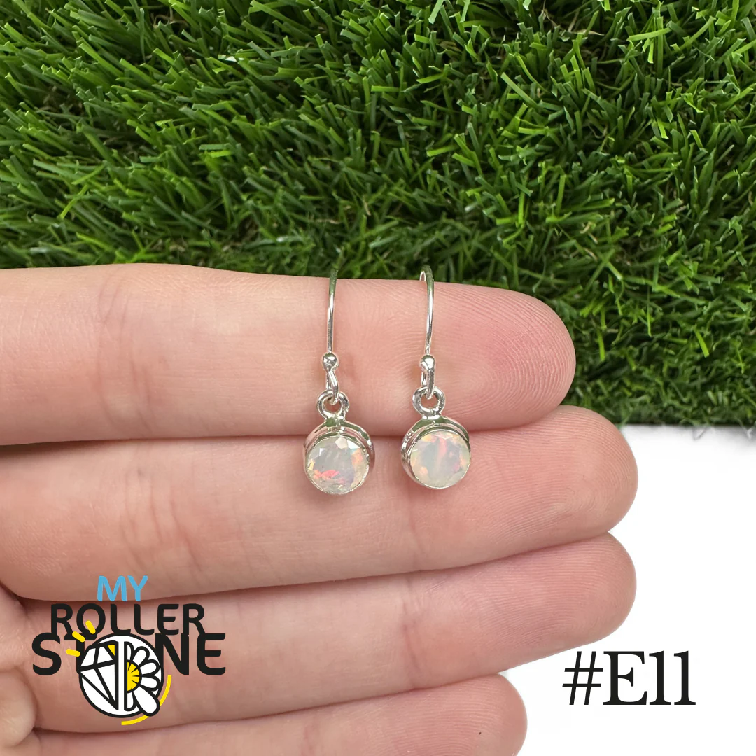 Boucles d'oreilles Opale Éthiopienne Rond Rebord 7,5X7,5 MM En Argent 925 - Image 11