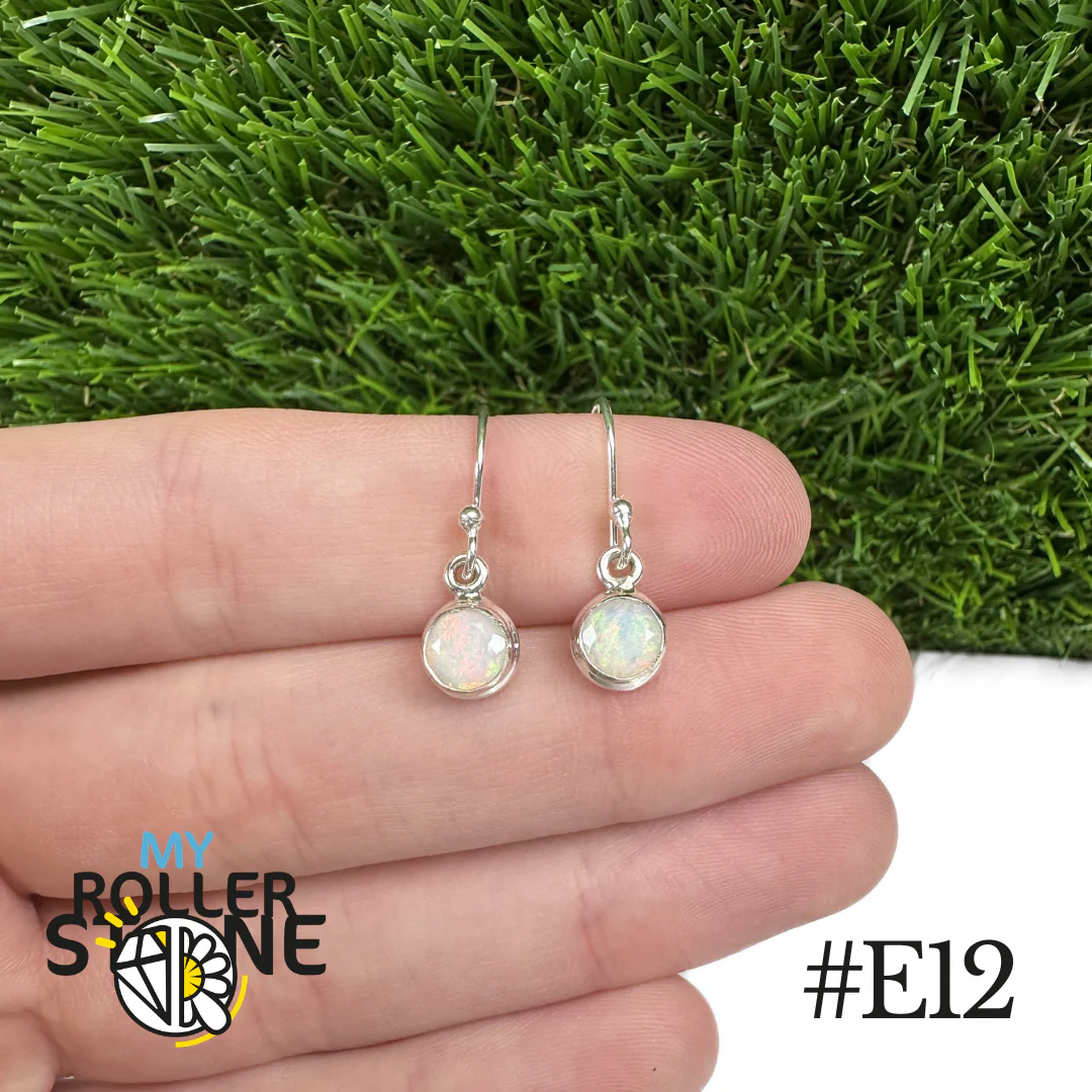 Boucles d'oreilles Opale Éthiopienne Rond Rebord 7,5X7,5 MM En Argent 925 - Image 12