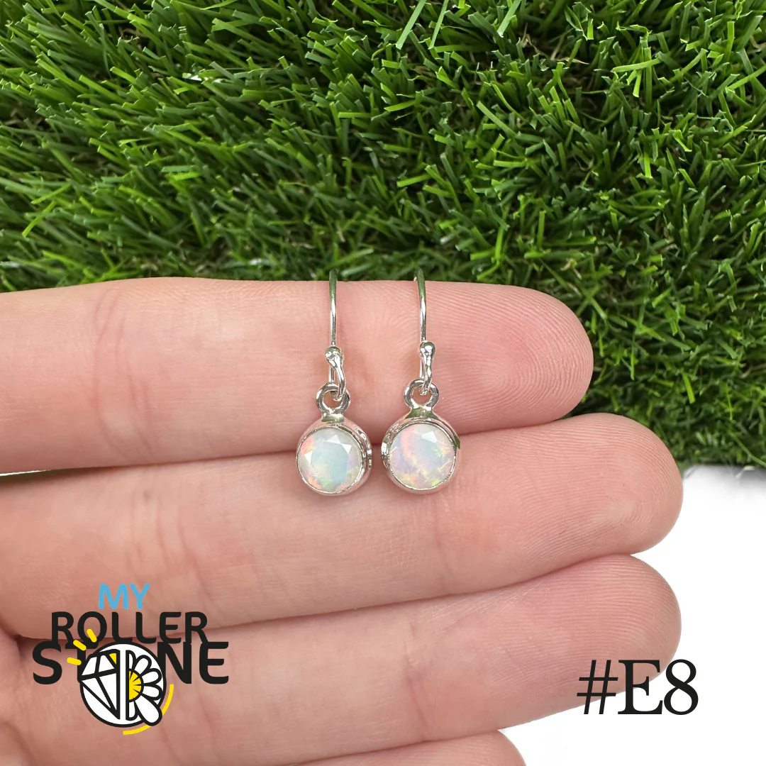 Boucles d'oreilles Opale Éthiopienne Rond Rebord 7,5X7,5 MM En Argent 925 - Image 8