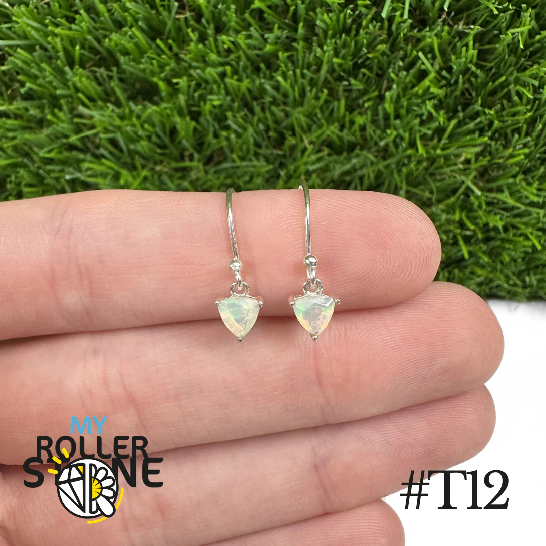 Boucles d'oreilles Opale Éthiopienne Trillon 5X5 MM En Argent 925 #T12
