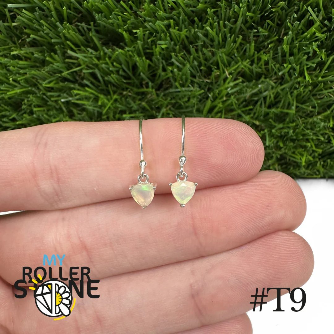 Boucles d'oreilles Opale Éthiopienne Trillon 5X5 MM En Argent 925 #T9