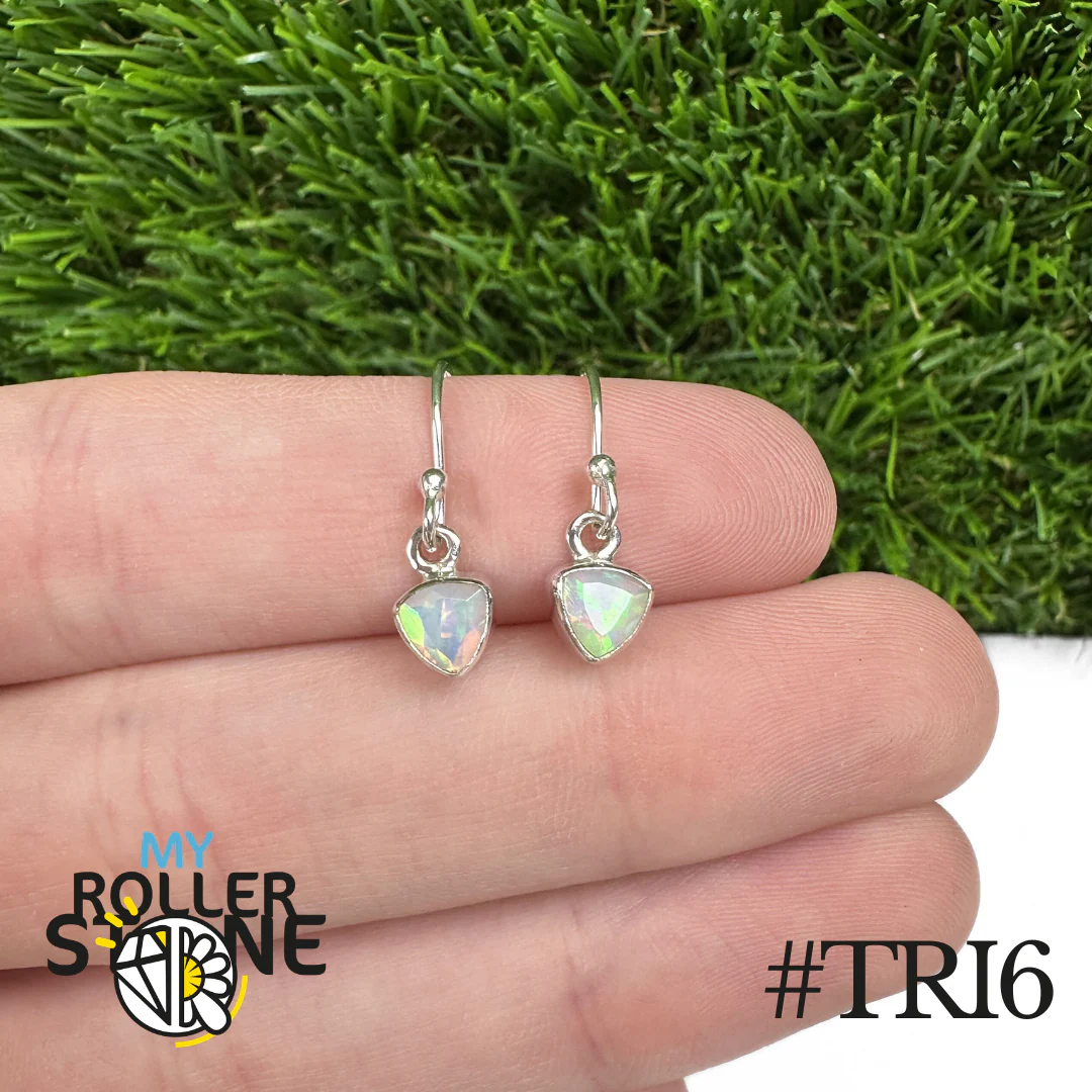 Boucles d'oreilles Opale Éthiopienne Trillon 6X6 MM En Argent 925 - Image 6