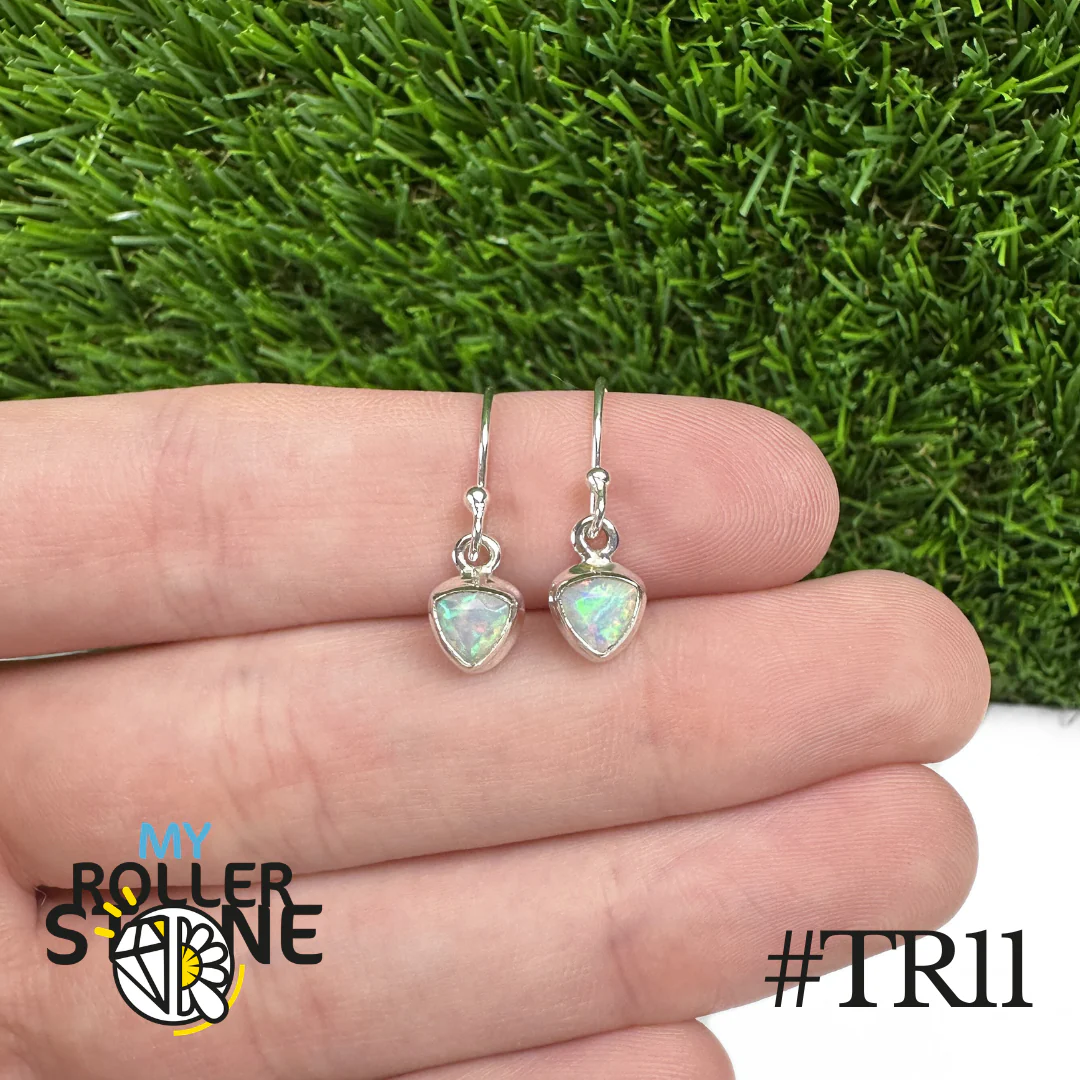 Boucles d'oreilles Opale Éthiopienne Trillon Rebord 8X8 MM En Argent 925 - Image 11