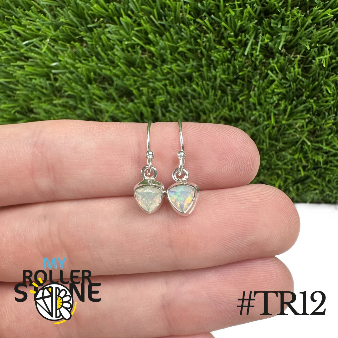Boucles d'oreilles Opale Éthiopienne Trillon Rebord 8X8 MM En Argent 925 - Image 12