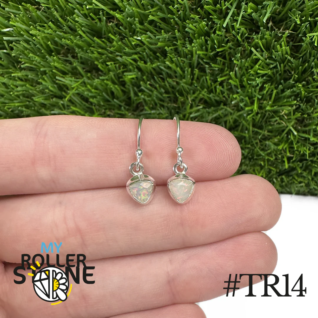 Boucles d'oreilles Opale Éthiopienne Trillon Rebord 8X8 MM En Argent 925 - Image 14