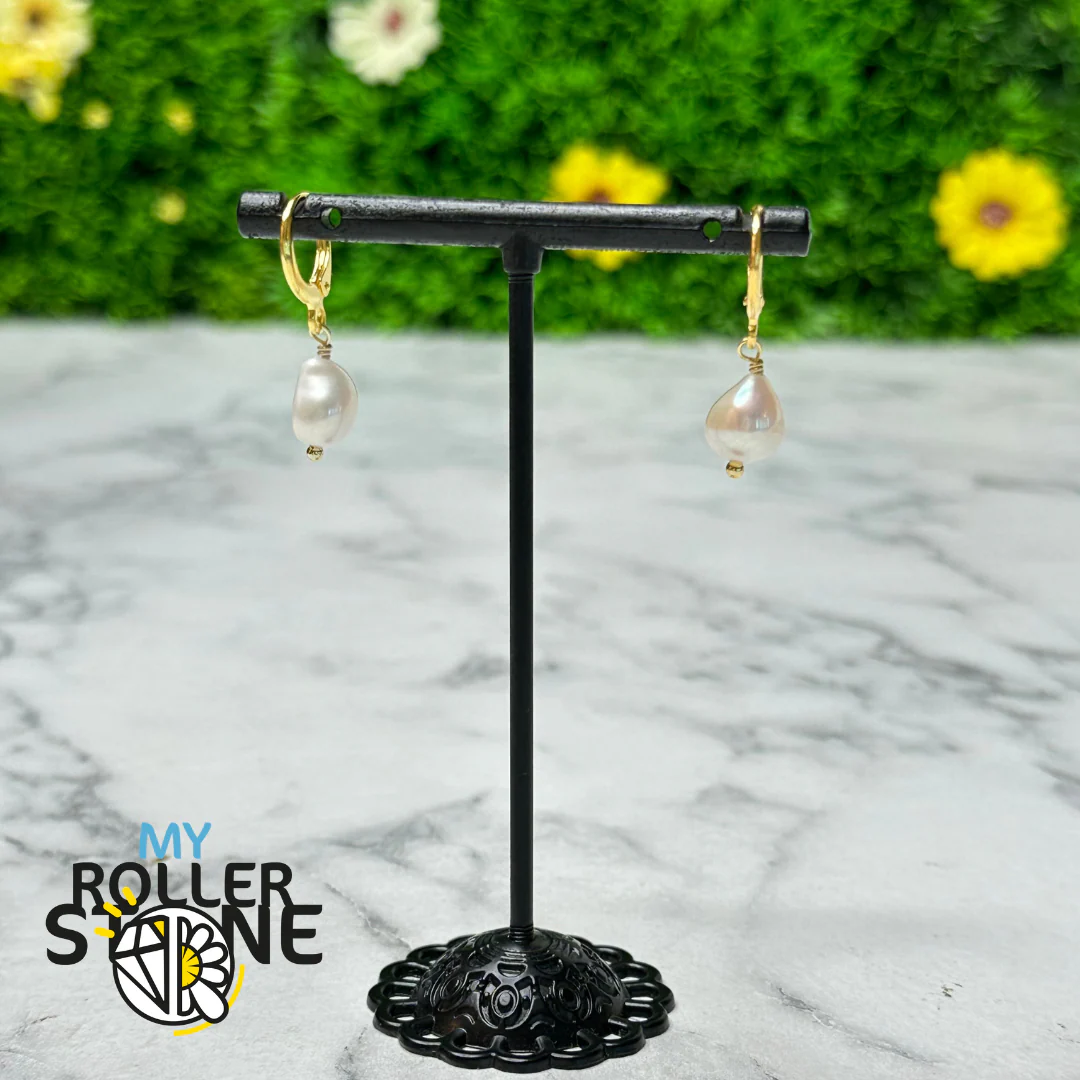 Boucles d'Oreilles Perle de Culture Pendantes - Image 2