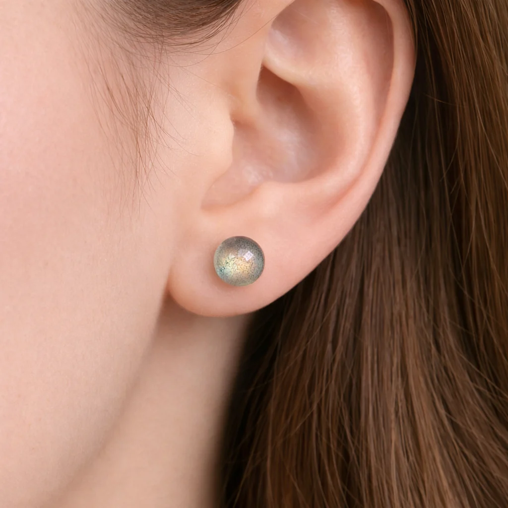 Boucles d'Oreilles Perles Labradorite Argent 925 - Image 2