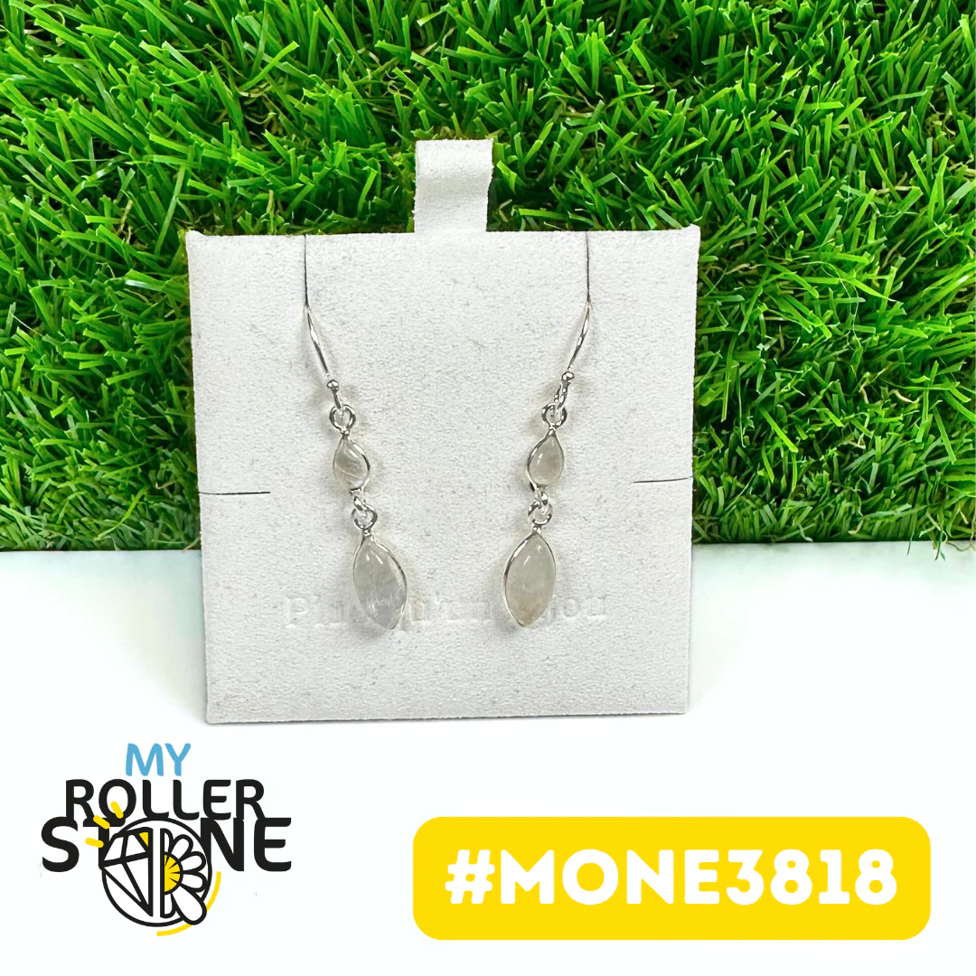 Boucles d'oreilles Pierre de Lune Arc-en-ciel #MONE3818