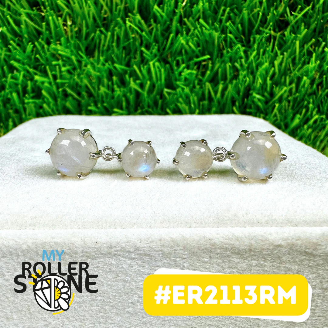 Boucles d'Oreilles Pierre de Lune ARGENT 925 (ER2113RM) - Image 2