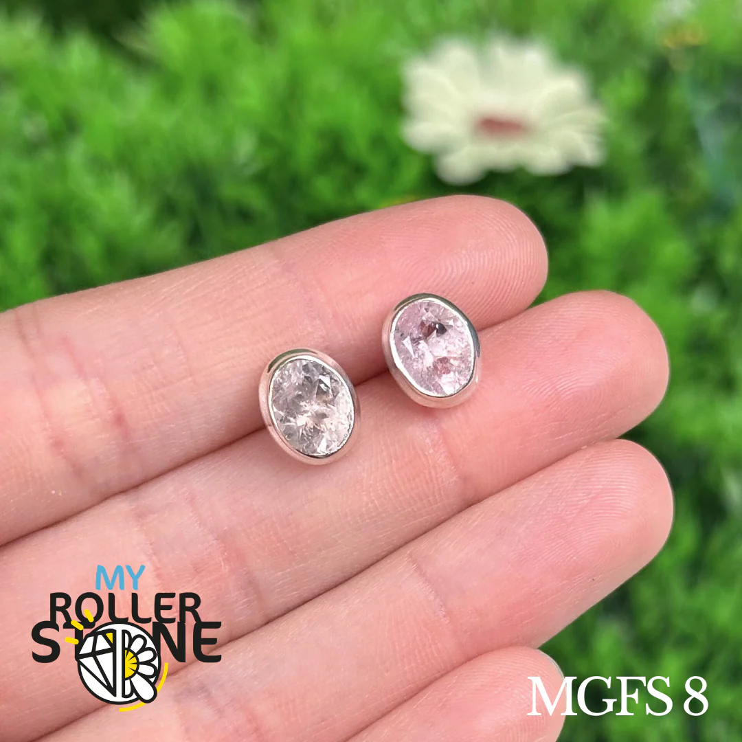 Boucles d'oreilles Argent 925 Morganite #MGFS 8