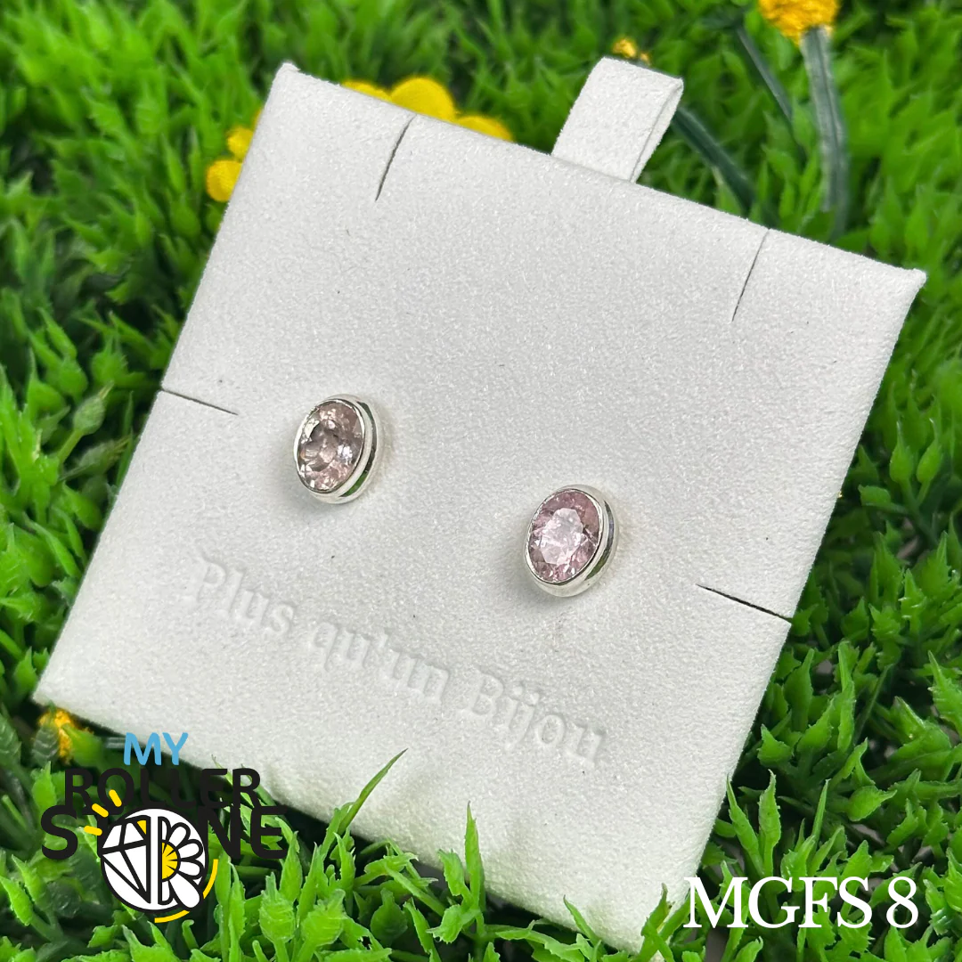 Boucles d'oreilles Argent 925 Morganite #MGFS 8 - Image 2
