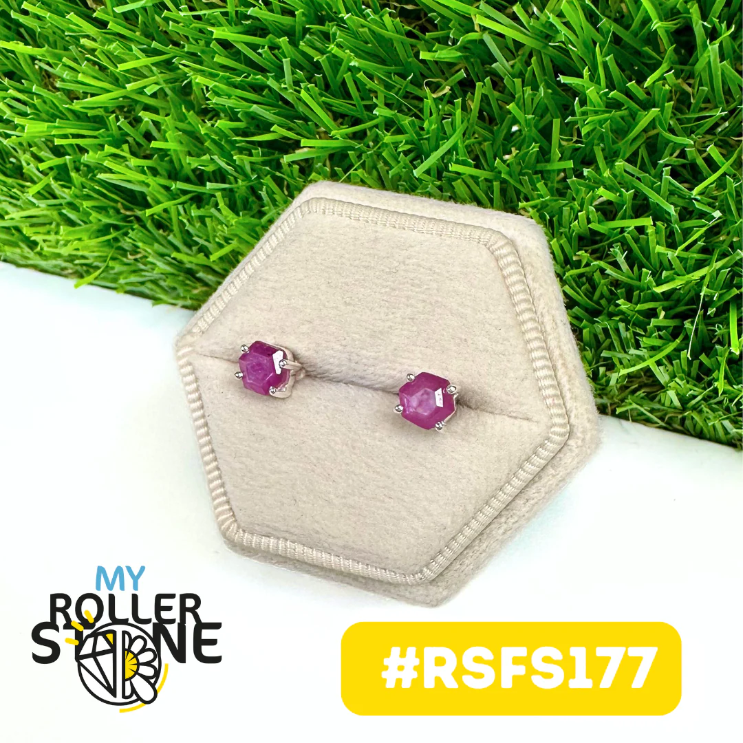 Boucles d'oreilles Rubis stalactites Argent 925 #RSFS177 - Image 2