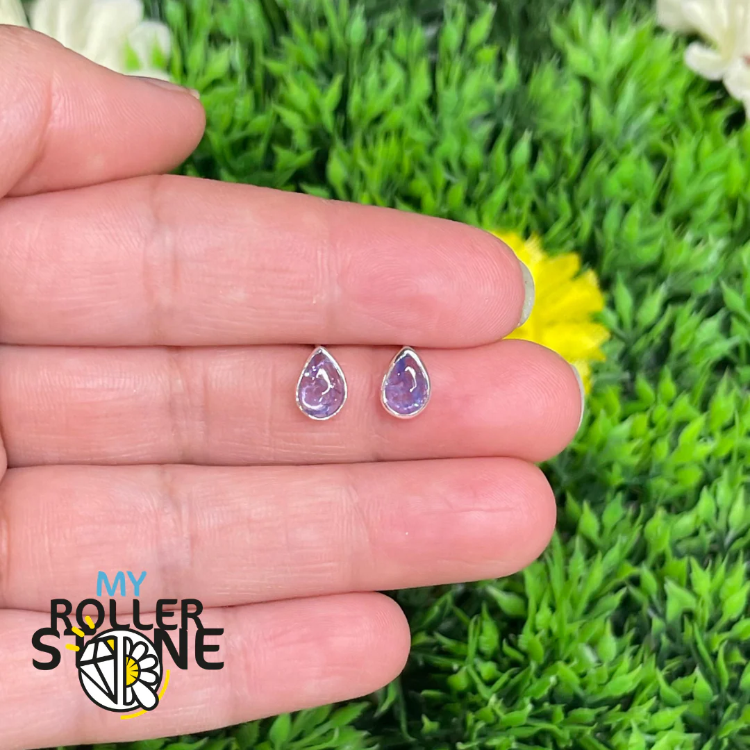 Boucles d'Oreilles Tanzanite Argent goutte #9