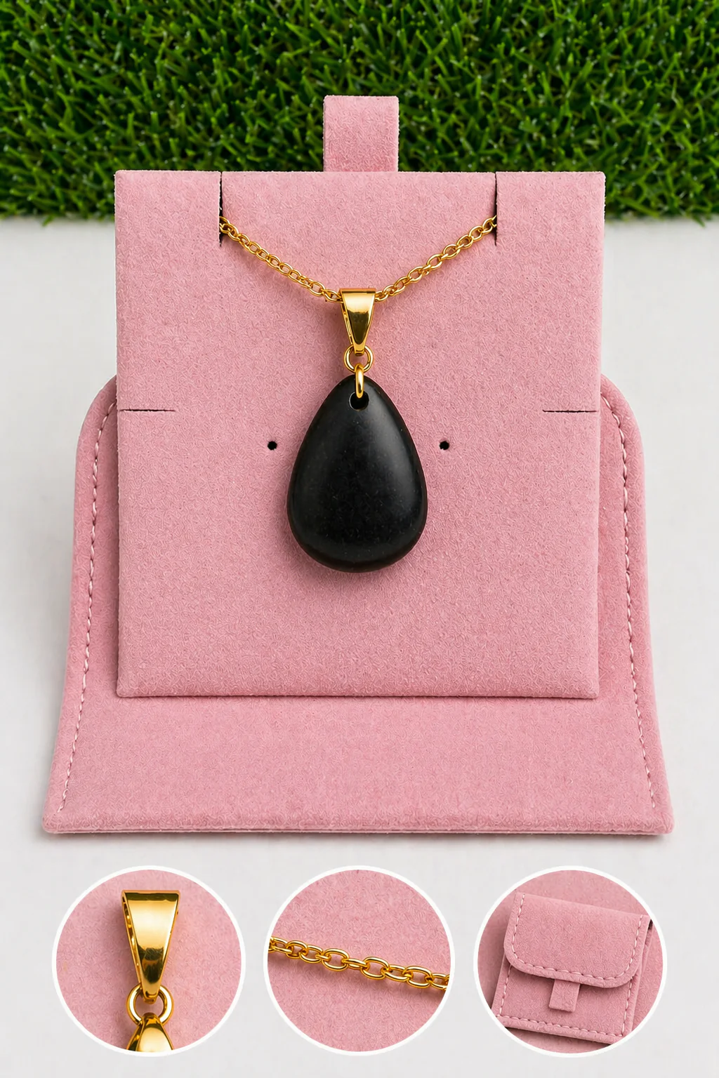 Box collier Or (Chaîne +Bélière+Pochette suédine)