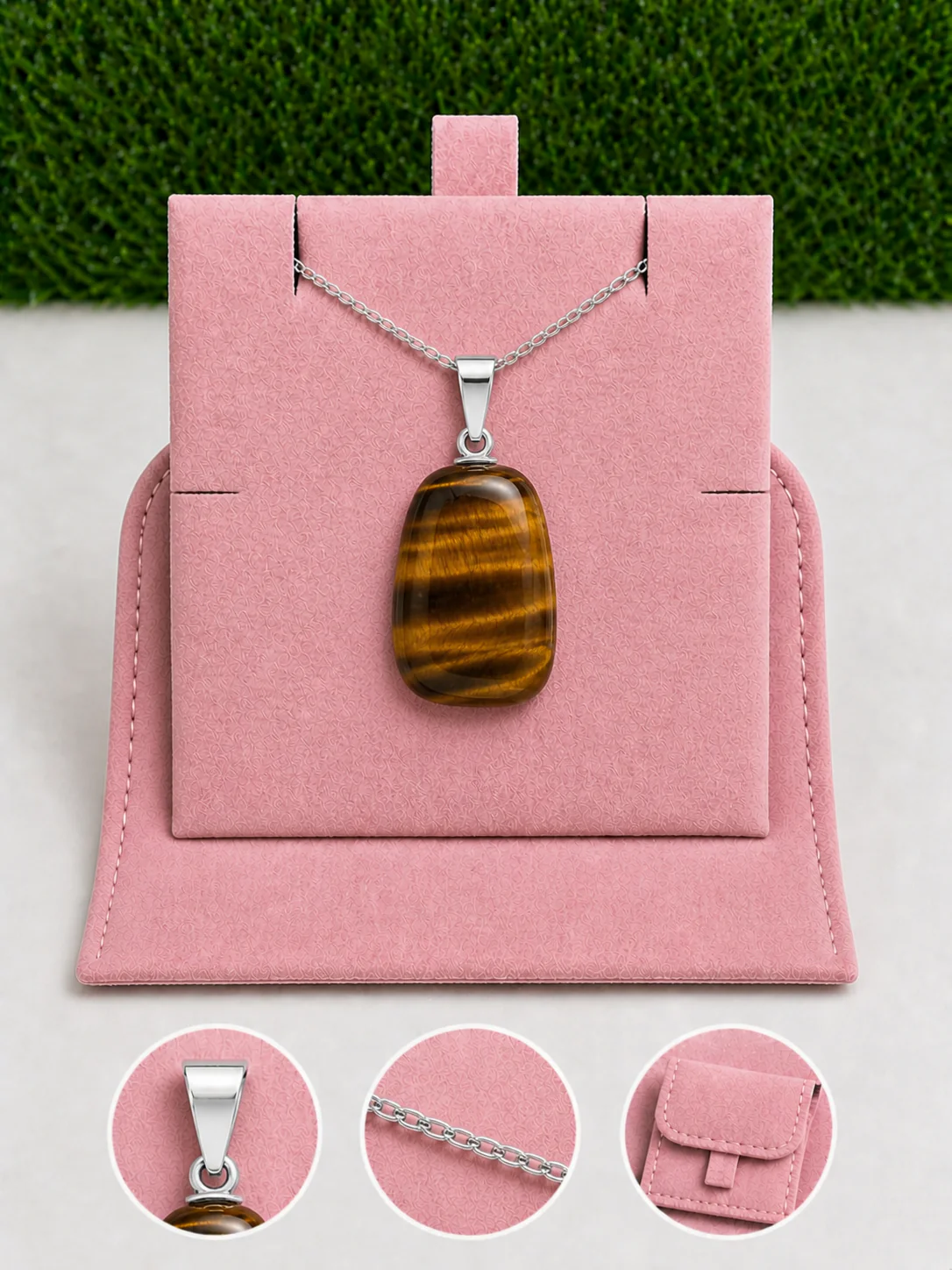 Box pendentif roule couleur argent - 50 cm (Chaîne +Bélière+Boite)
