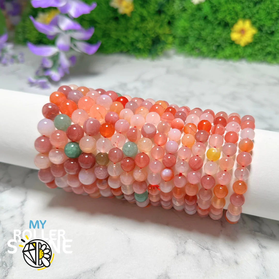 Bracelet Agate multicolore naturelle 5A