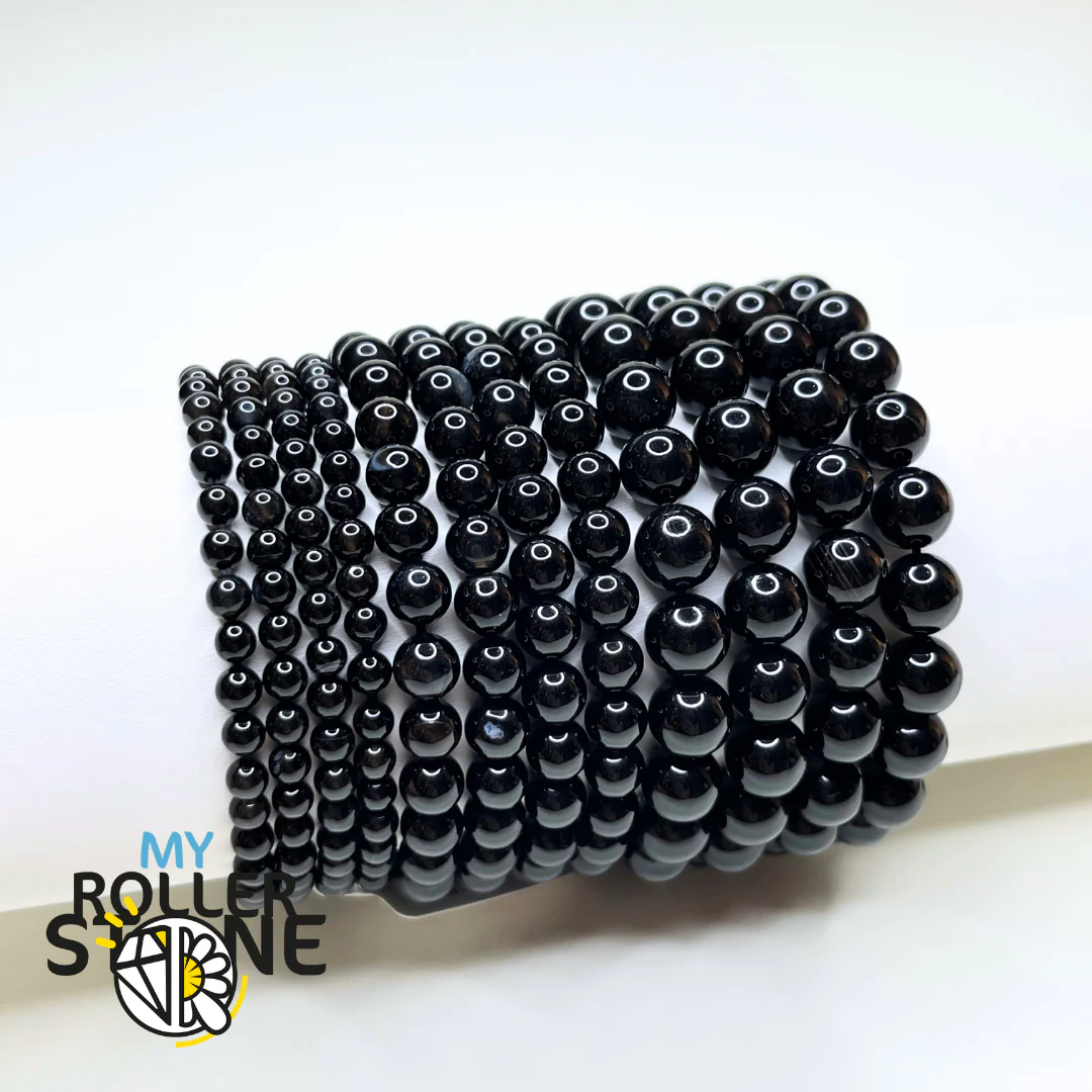 Bracelet Agate Noire 5A - Image 2
