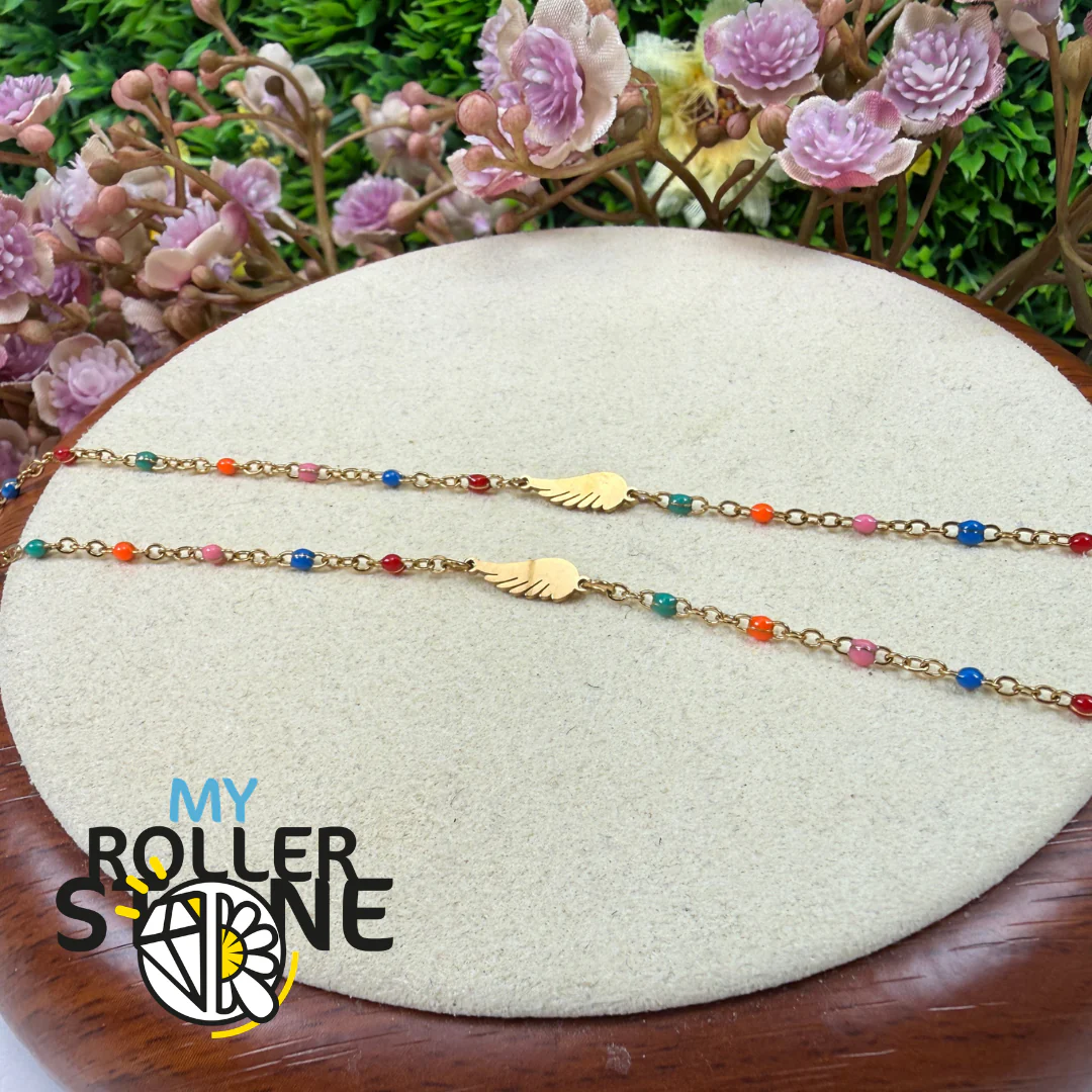 Bracelet Aile d'ange en Acier inoxydable et Enamel multicolore