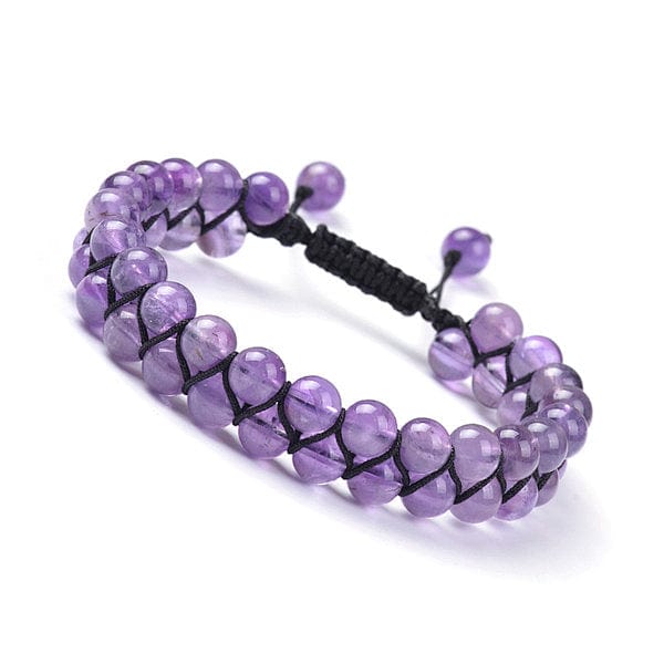 Bracelet Ajustable Tressé Améthyste