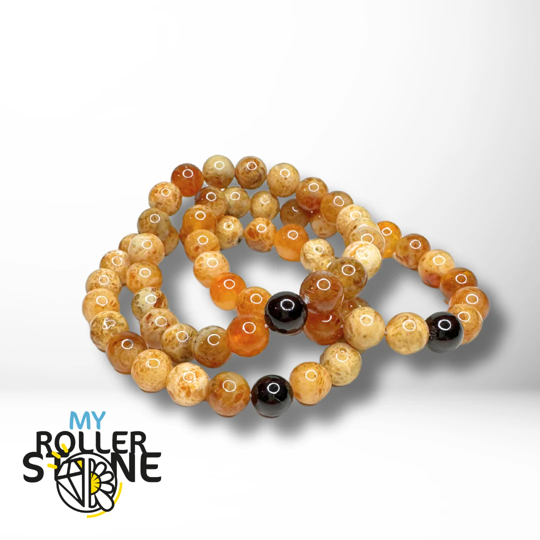 Bracelet Ambre Laiteuse avec 1 perle Ambre noire