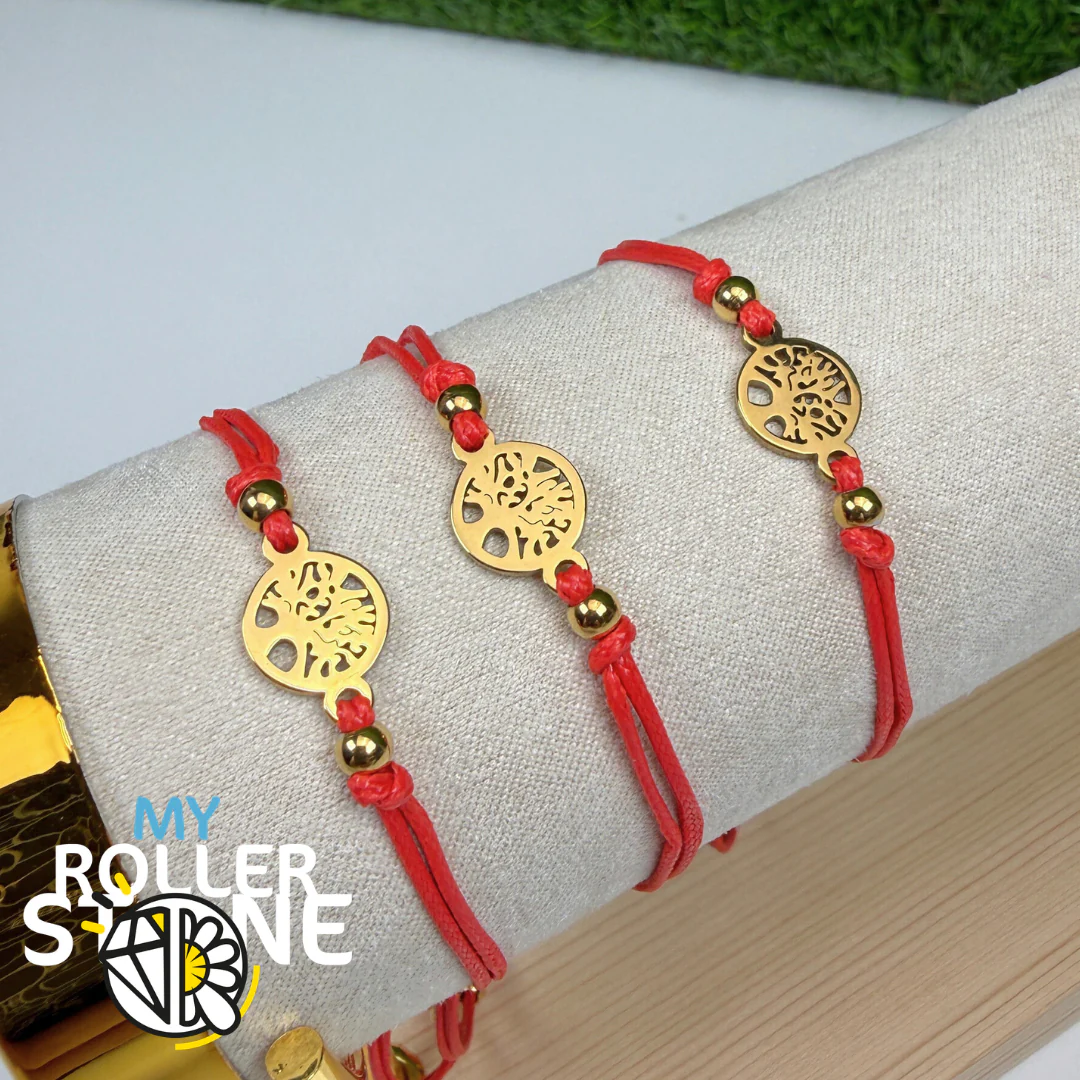 Bracelet Arbre de vie Acier Inoxydable Cordon rouge