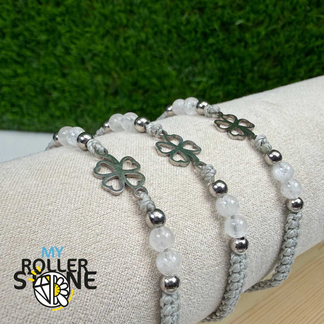 Bracelet Chance avec Trèfle et Pierre Naturelle