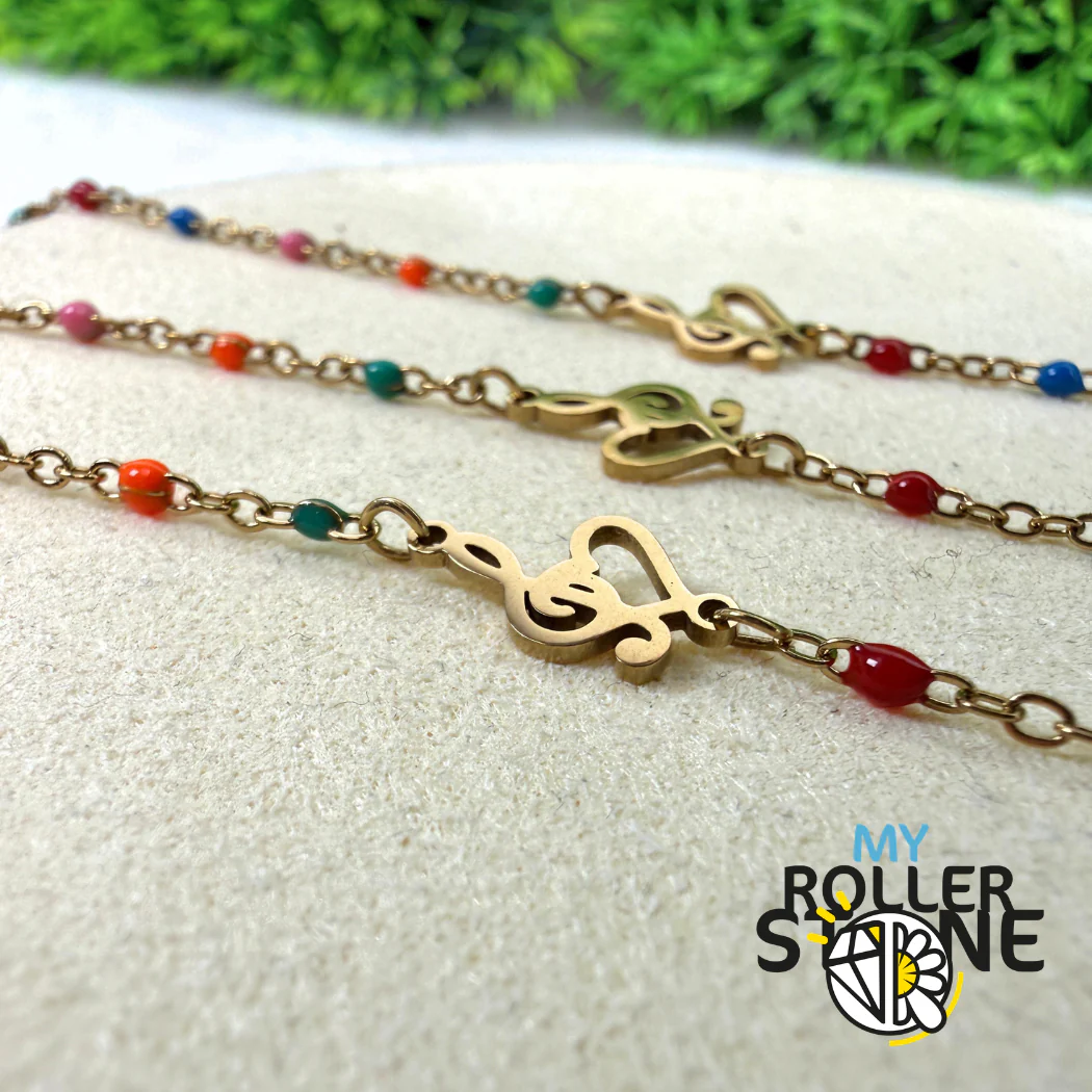 Bracelet clef de sol et coeur Acier Inoxydable et Coeur