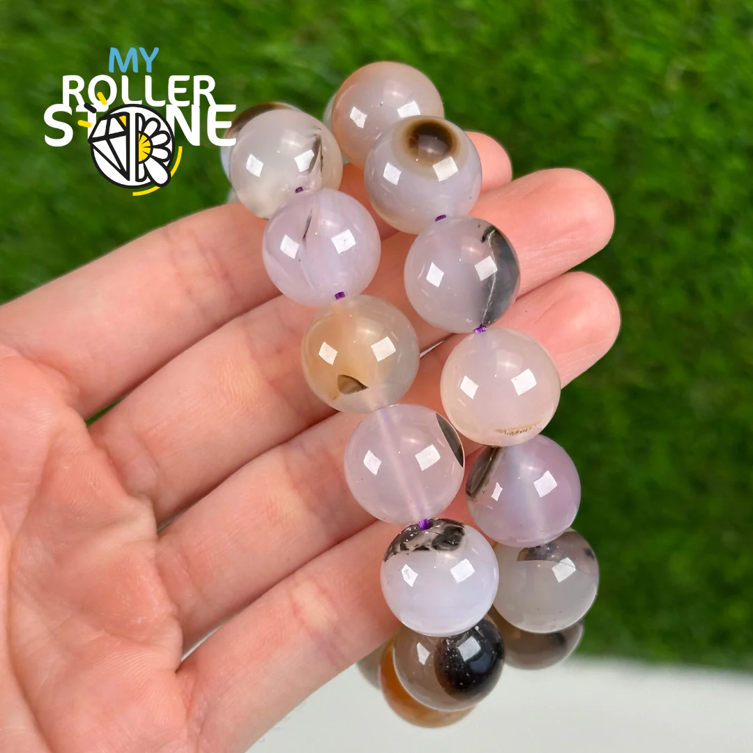 Bracelet en Agate Dendritique 12 mm - 14 mm - Image 2