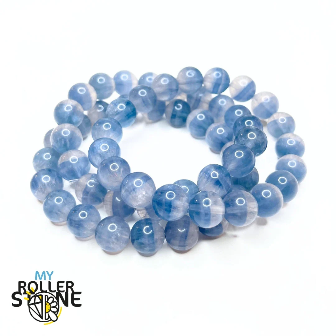 Bracelet en Fluorite Bleue Rayée 5A - Image 2