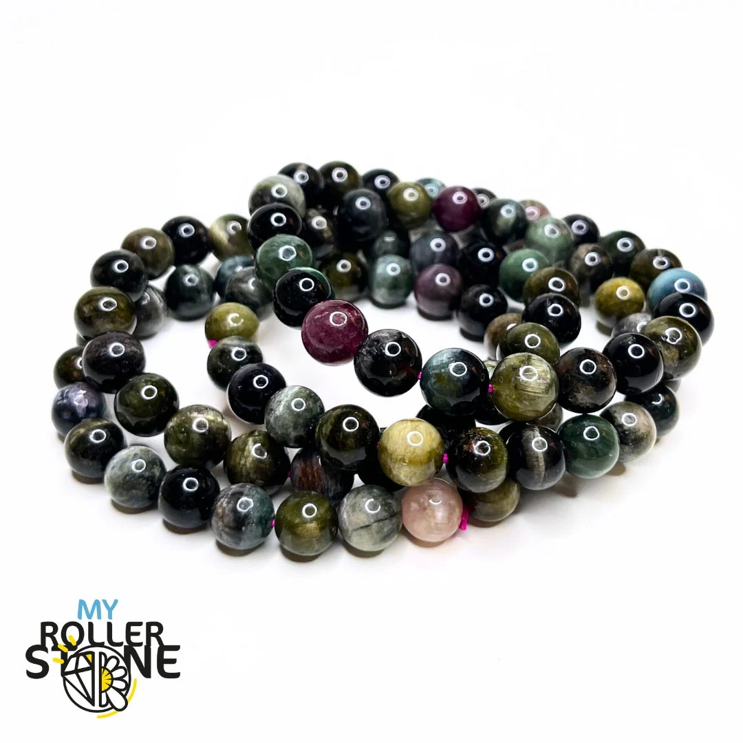 Bracelet en Tourmaline Multicolor Oeil de chat 7A - Image 2