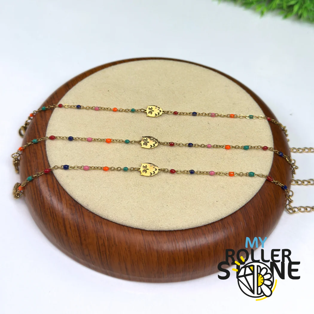 Bracelet Hibou acier inoxydable et Enamel