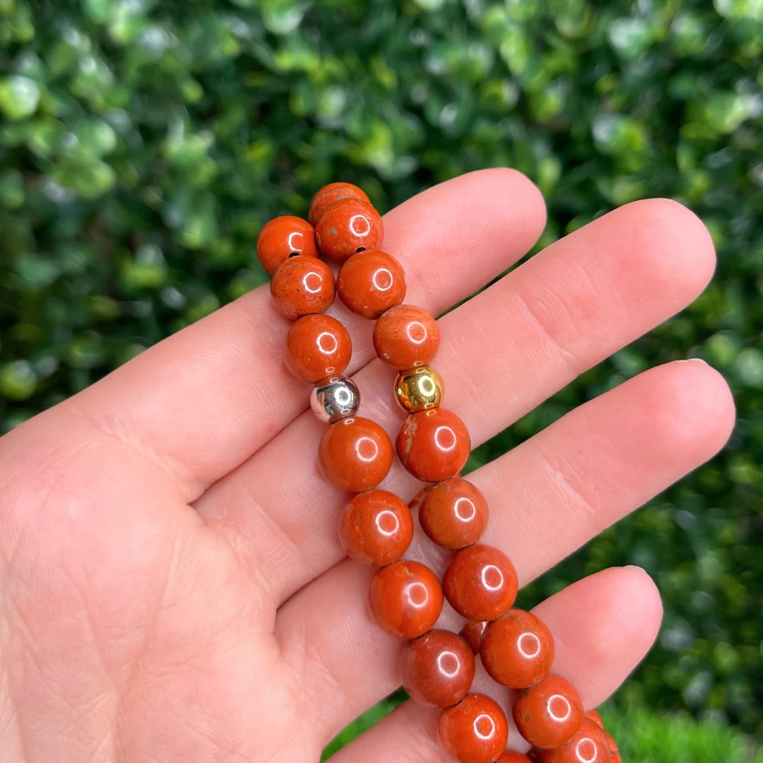 Bracelet Jaspe Rouge Sur-Mesure - Image 2
