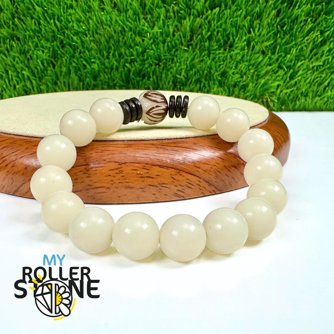 Bracelet Lotus Bodhi en Jade Blanc