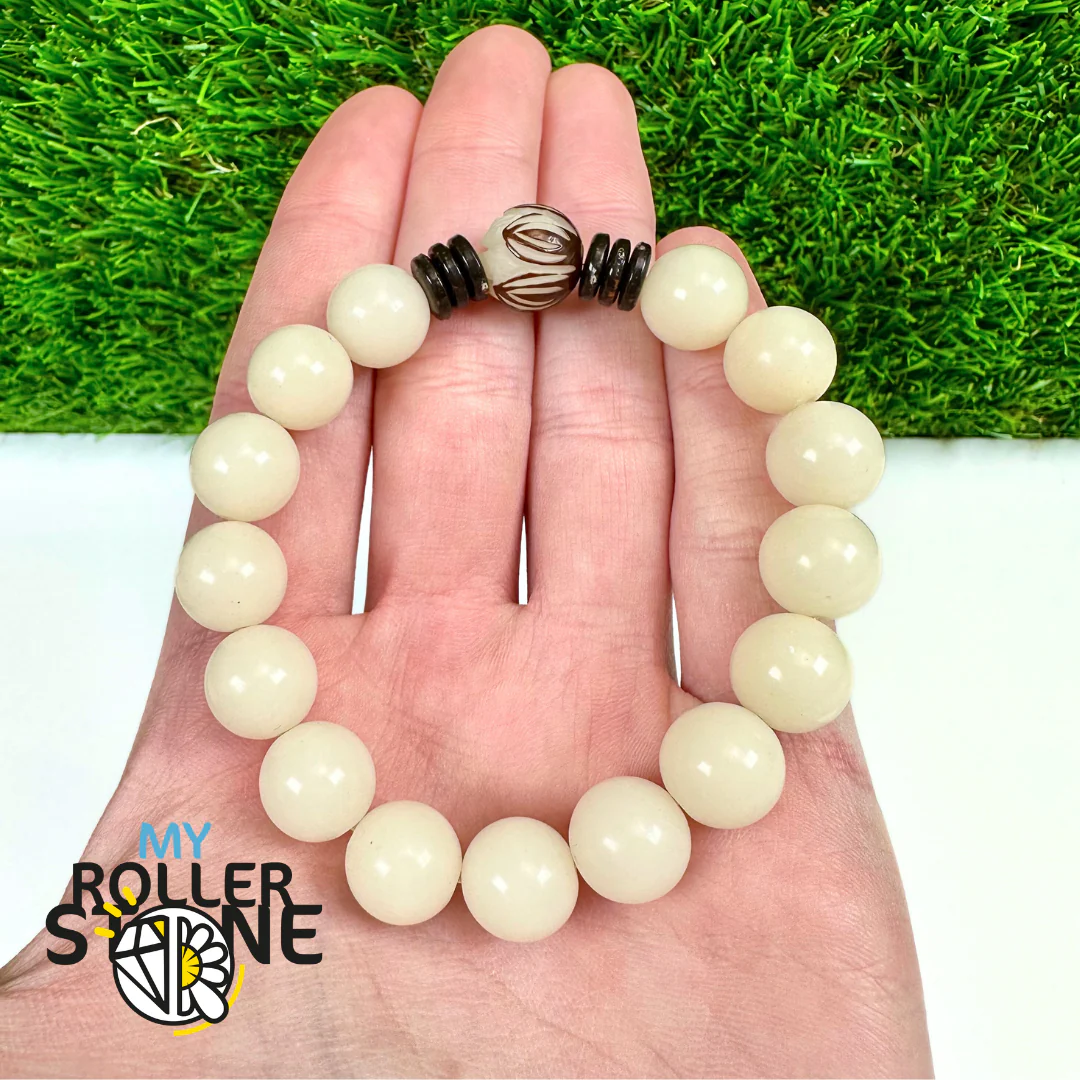 Bracelet Lotus Bodhi en Jade Blanc - Image 2