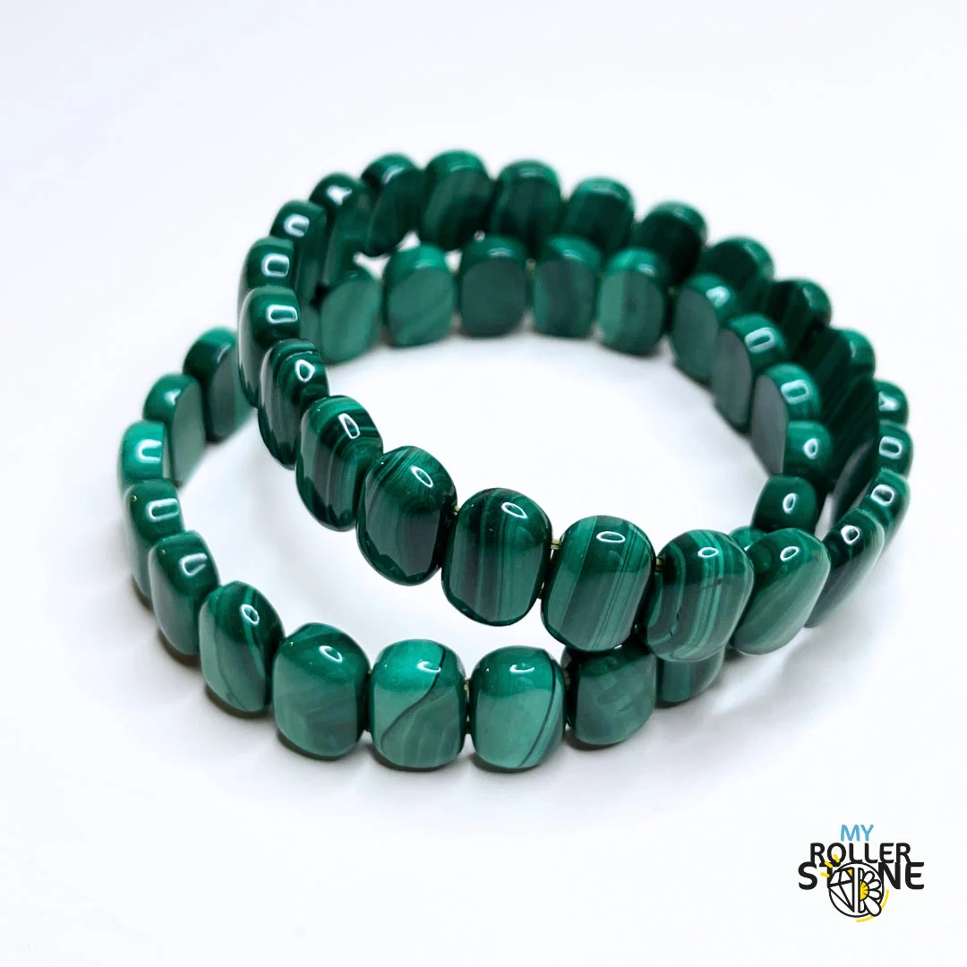 Bracelet Manchette en Malachite 5A - Image 3