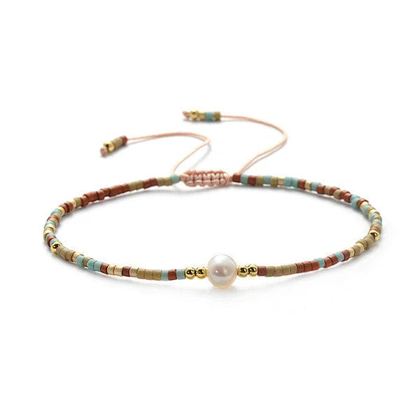 Bracelet Miyuki réglable Pierre de culture