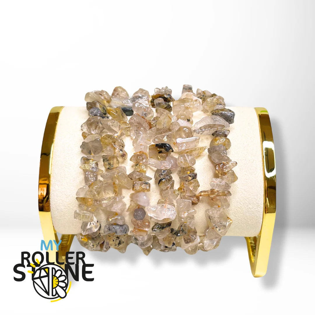 Bracelet Quartz Rutile Doré Chips - Image 2