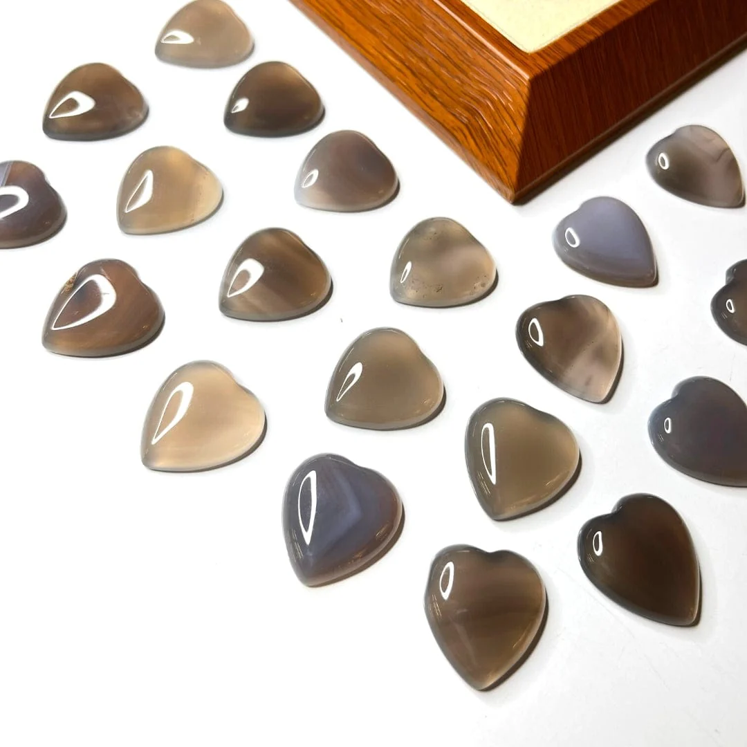 Cabochon Coeur Agate Grise
