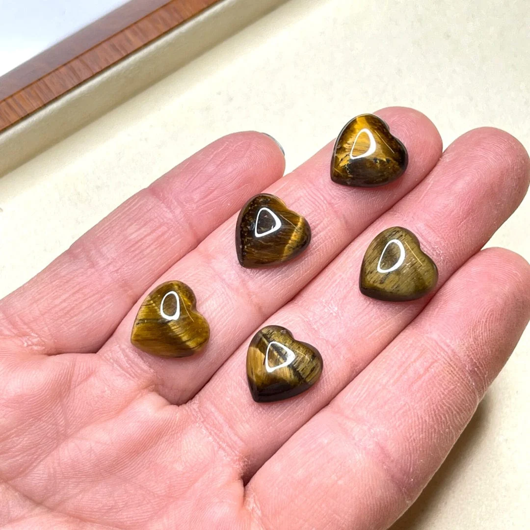 Cabochon Coeur Oeil de Tigre - Image 3