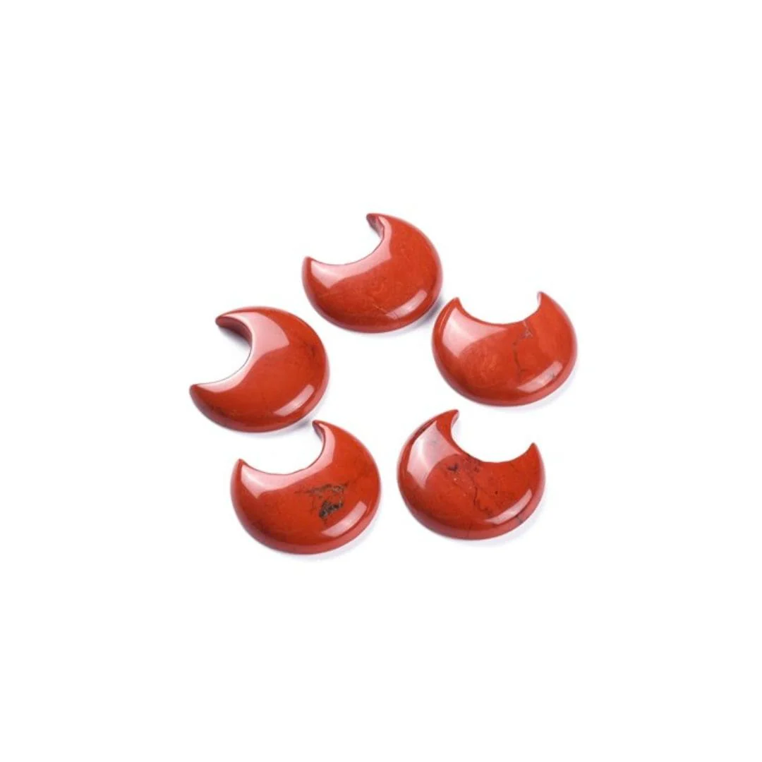 Cabochon Jaspe Rouge Demi-Lune