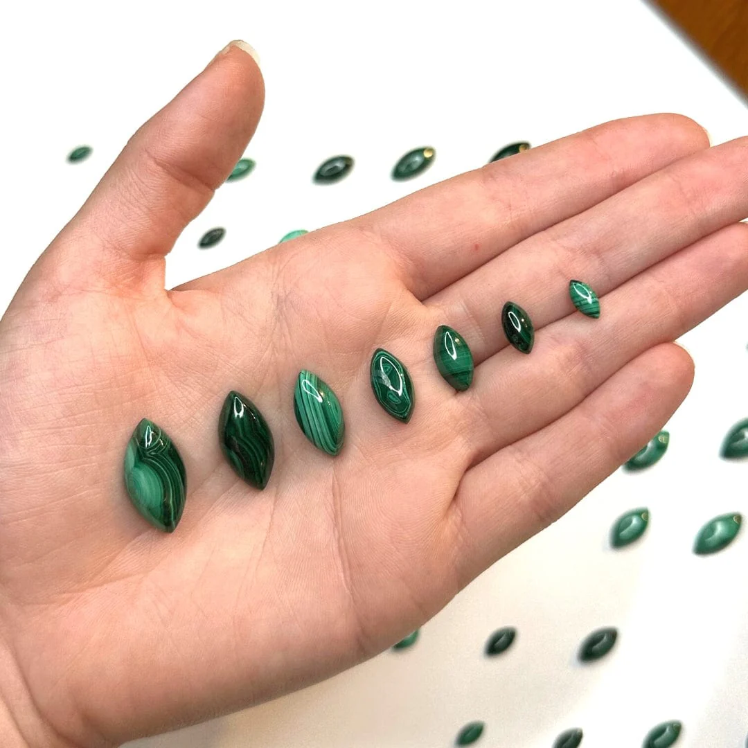 Cabochon Malachite Marquise (Grade A) - Image 2