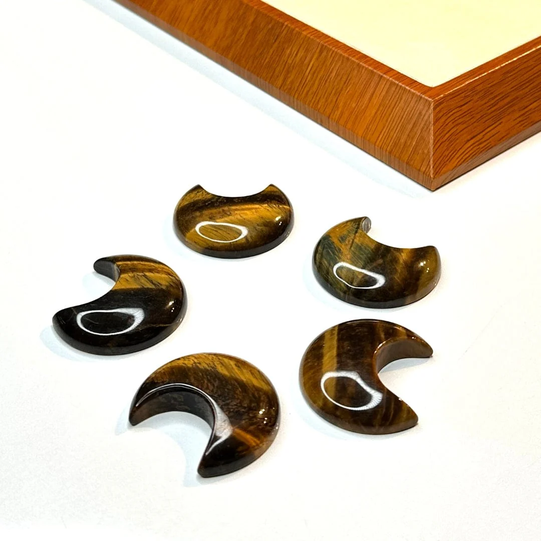 Cabochon Œil de Tigre Demi-Lune