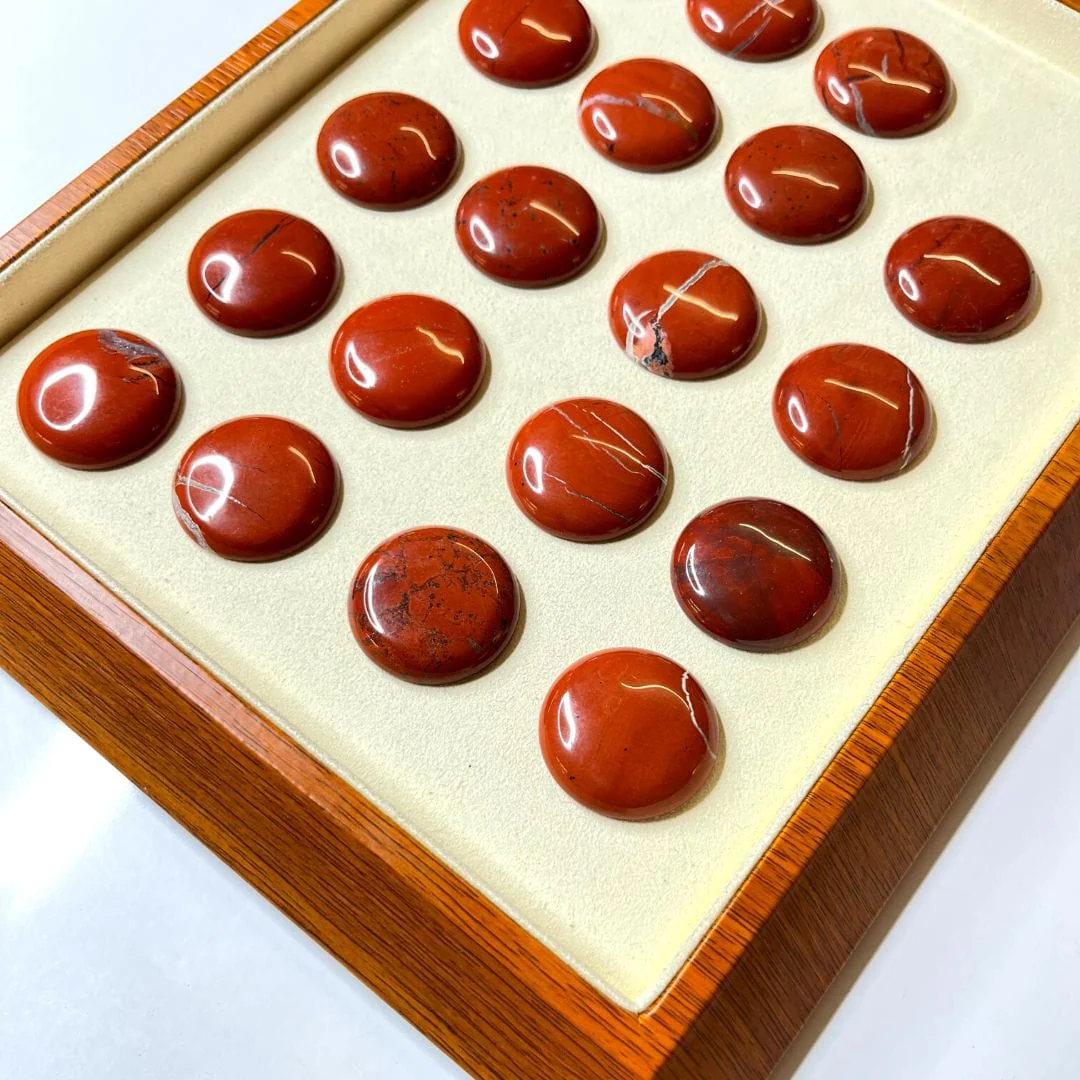Cabochon Rond Jaspe Rouge