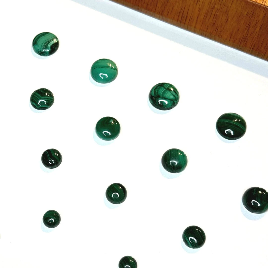 Cabochon Rond Malachite (Grade A) - Image 2